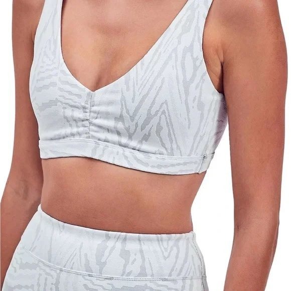 DEVON WINDSOR Other - Devon‎ Windsor Lisa Bra Blanco White Grey Zebra Jacquard Sports Bra Small NEW